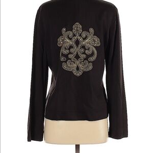 St. John Spa zip front silk lined track jacket